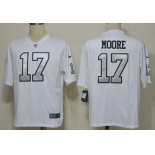Nike Oakland Raiders #17 Denarius Moore White With Silvery Game Jersey