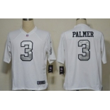 Nike Oakland Raiders #3 Carson Palmer White With Silvery Game Jersey