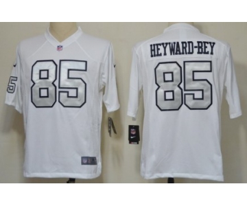 Nike Oakland Raiders #85 Darrius Heyward-Bey White With Silvery Game Jersey