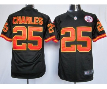 Nike Kansas City Chiefs #25 Jamaal Charles Black Game Jersey