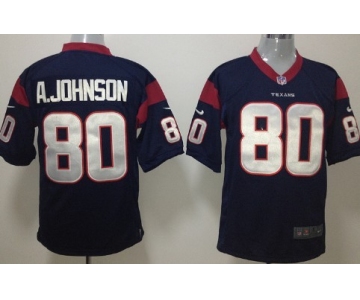 Nike Houston Texans #80 Andre Johnson Blue Game Jersey