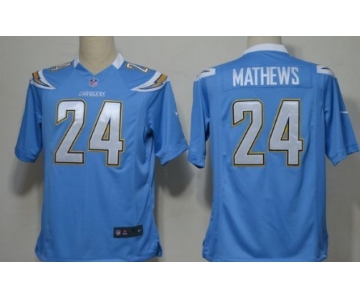 Nike San Diego Chargers #24 Ryan Mathews Light Blue Game Jersey