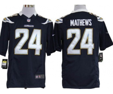 Nike San Diego Chargers #24 Ryan Mathews Navy Blue Game Jersey