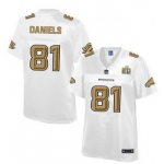 Denver Broncos #81 Owen Daniels Nike All White With Gold 2016 Super Bowl 50 Patch Game Jersey