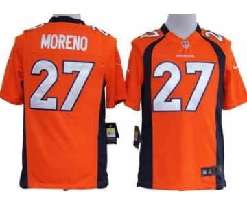 Nike Denver Broncos #27 Knowshon Moreno Orange Game Jersey