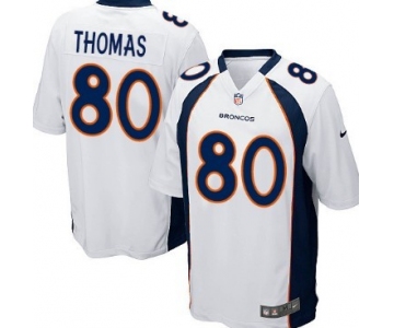 Nike Denver Broncos #80 Julius Thomas White Game Jersey