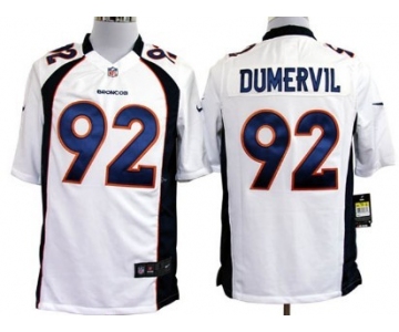 Nike Denver Broncos #92 Elvis Dumervil White Game Jersey