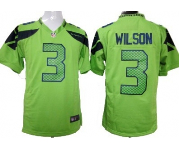 Nike Seattle Seahawks #3 Russell Wilson Green Game Jersey