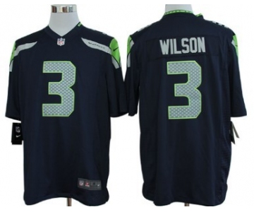 Nike Seattle Seahawks #3 Russell Wilson Navy Blue Game Jersey