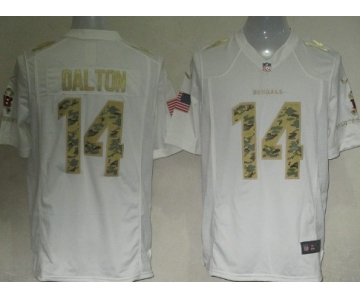 Nike Cincinnati Bengals #14 Andy Dalton Salute to Service White Game Jersey