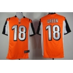 Nike Cincinnati Bengals #18 A.J. Green Orange Game Jersey