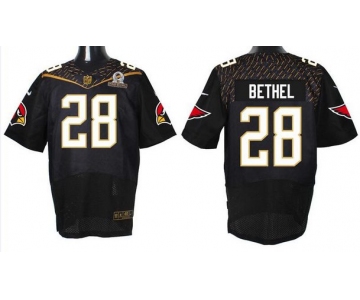 Men's Arizona Cardinals #28 Justin Bethel Black 2016 Pro Bowl Nike Elite Jersey