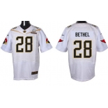 Men's Arizona Cardinals #28 Justin Bethel White 2016 Pro Bowl Nike Elite Jersey