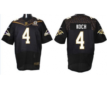 Men's Baltimore Ravens #4 Sam Koch Black 2016 Pro Bowl Nike Elite Jersey