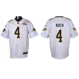 Men's Baltimore Ravens #4 Sam Koch White 2016 Pro Bowl Nike Elite Jersey