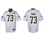 Men's Baltimore Ravens #73 Marshal Yanda White 2016 Pro Bowl Nike Elite Jersey