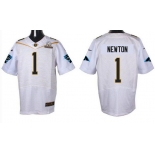 Men's Carolina Panthers #1 Cam Newton White 2016 Pro Bowl Nike Elite Jersey