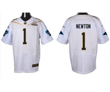 Men's Carolina Panthers #1 Cam Newton White 2016 Pro Bowl Nike Elite Jersey