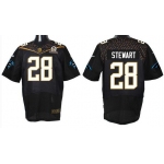 Men's Carolina Panthers #28 Jonathan Stewart Black 2016 Pro Bowl Nike Elite Jersey