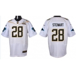 Men's Carolina Panthers #28 Jonathan Stewart White 2016 Pro Bowl Nike Elite Jersey