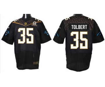 Men's Carolina Panthers #35 Mike Tolbert Black 2016 Pro Bowl Nike Elite Jersey