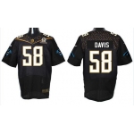 Men's Carolina Panthers #58 Thomas Davis Sr Black 2016 Pro Bowl Nike Elite Jersey