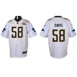 Men's Carolina Panthers #58 Thomas Davis Sr White 2016 Pro Bowl Nike Elite Jersey