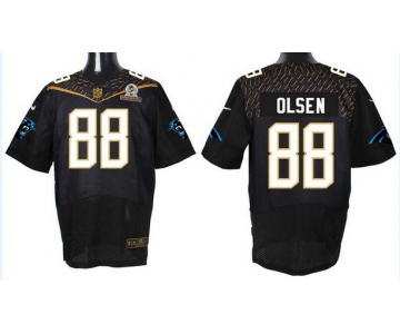 Men's Carolina Panthers #88 Greg Olsen Black 2016 Pro Bowl Nike Elite Jersey