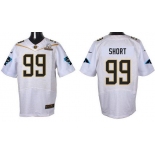 Men's Carolina Panthers #99 Kawann Short White 2016 Pro Bowl Nike Elite Jersey