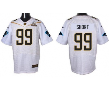 Men's Carolina Panthers #99 Kawann Short White 2016 Pro Bowl Nike Elite Jersey