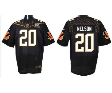 Men's Cincinnati Bengals #20 Reggie Nelson Black 2016 Pro Bowl Nike Elite Jersey