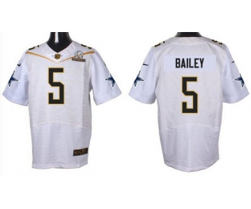 Men's Dallas Cowboys #5 Dan Bailey White 2016 Pro Bowl Nike Elite Jersey