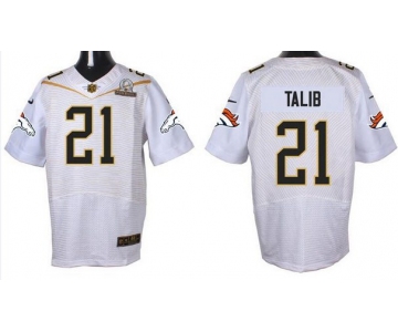 Men's Denver Broncos #21 Aqib Talib White 2016 Pro Bowl Nike Elite Jersey