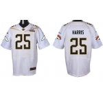 Men's Denver Broncos #25 Chris Harris Jr White 2016 Pro Bowl Nike Elite Jersey