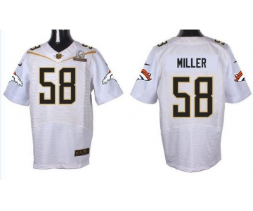 Men's Denver Broncos #58 Von Miller White 2016 Pro Bowl Nike Elite Jersey