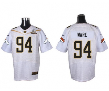 Men's Denver Broncos #94 DeMarcus Ware White 2016 Pro Bowl Nike Elite Jersey