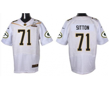 Men's Green Bay Packers #71 Josh Sitton White 2016 Pro Bowl Nike Elite Jersey