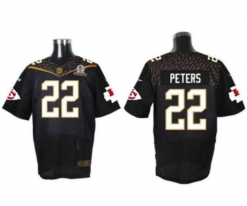 Men's Kansas City Chiefs #22 Marcus Peters Black 2016 Pro Bowl Nike Elite Jersey