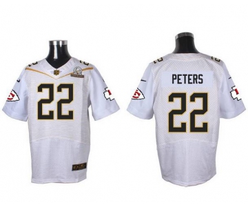 Men's Kansas City Chiefs #22 Marcus Peters White 2016 Pro Bowl Nike Elite Jersey