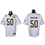 Men's Kansas City Chiefs #50 Justin Houston White 2016 Pro Bowl Nike Elite Jersey