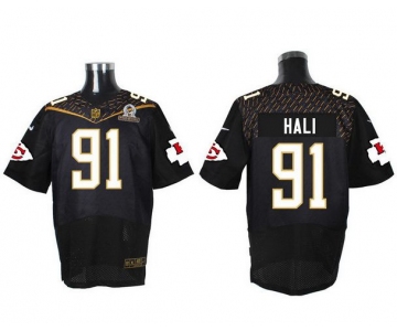 Men's Kansas City Chiefs #91 Tamba Hali Black 2016 Pro Bowl Nike Elite Jersey