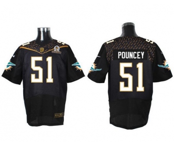 Men's Miami Dolphins #51 Mike Pouncey Black 2016 Pro Bowl Nike Elite Jersey