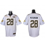 Men's Minnesota Vikings #28 Adrian Peterson White 2016 Pro Bowl Nike Elite Jersey