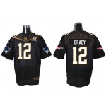 Men's New England Patriots #12 Tom Brady Black 2016 Pro Bowl Nike Elite Jersey