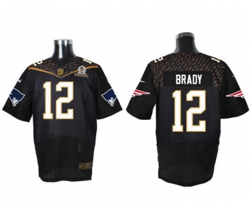 Men's New England Patriots #12 Tom Brady Black 2016 Pro Bowl Nike Elite Jersey