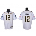 Men's New England Patriots #12 Tom Brady White 2016 Pro Bowl Nike Elite Jersey