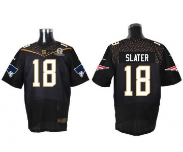 Men's New England Patriots #18 Matthew Slater Black 2016 Pro Bowl Nike Elite Jersey