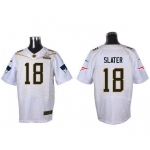 Men's New England Patriots #18 Matthew Slater White 2016 Pro Bowl Nike Elite Jersey