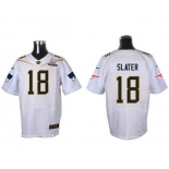 Men's New England Patriots #18 Matthew Slater White 2016 Pro Bowl Nike Elite Jersey