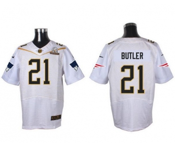 Men's New England Patriots #21 Malcolm Butler White 2016 Pro Bowl Nike Elite Jersey